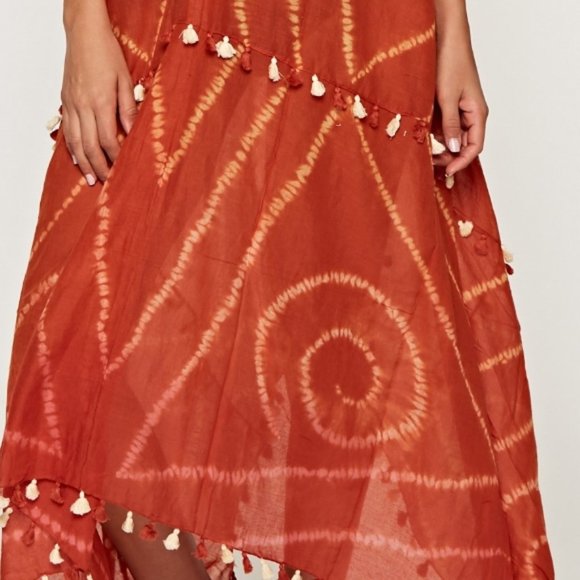 Moroccan Scarf Print Tie Handkerchief Maxi - The Perfect Summer Cover-Up - Picture 5 of 10